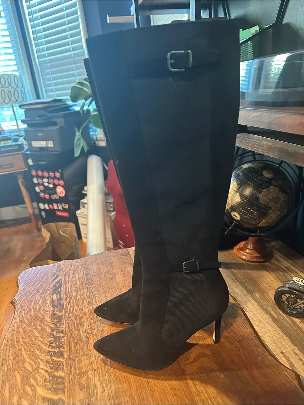 Via Spiga Black Over-the-Knee Pointed Toe Boots